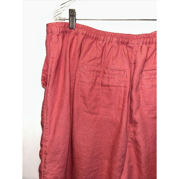 LL Bean Mauve Linen Shorts Women's 18w Elastic Waist Slash Pockets Beach Cruise - Picture 10 of 13